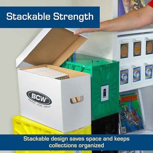 BCW Short Comic Storage Box - 3 Pack | Holds 150-175 Current/Silver Age Comics | Stackable, Durable 200 lb. Strength