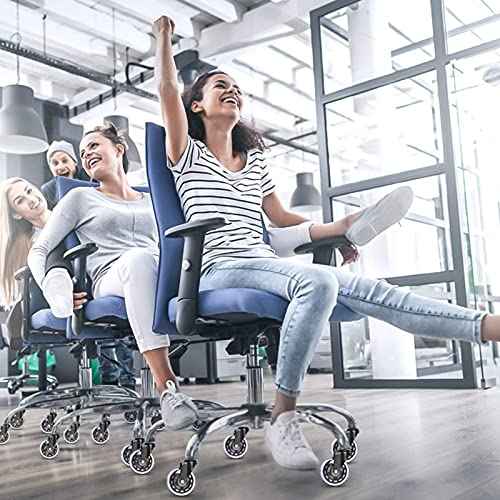 Office Chair Caster Wheels Replacement, Heavy Duty Casters Safe for All Floors,Without Chair Mats. 3" Office Furniture Casters Replacement,Universal Fit (1set)
