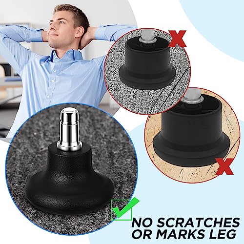 Thyle 50 Pcs Low Profile Bell Glides Replacement Chair Feet Wheel Stopper to Fixed Stationary Castors Office Chair Wheels Stool Swivel Casters