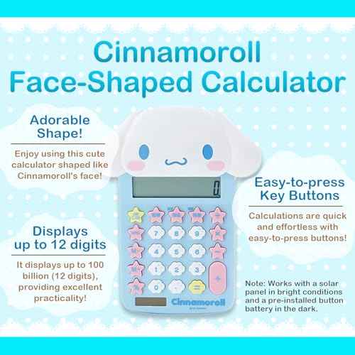 Face Shaped Calculator (Japan Import) - Includes Cherry Blossom Message Card (Cinnamoroll)