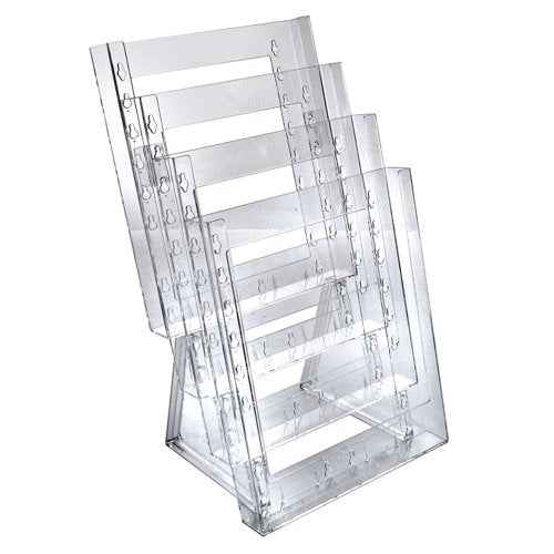 Azar Displays Azar 252311 Four-Tier Letter Size Brochure Holder for Counter, 2-Pack