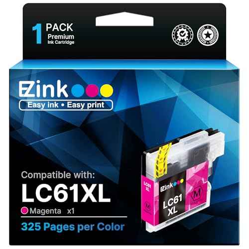E-Z Ink Compatible Ink Cartridges Replacement for Brother LC61XL LC 61 LC61M to use with MFC-490CW MFC-495CW MFC-6490CW MFC-6890CDW (1 Magenta