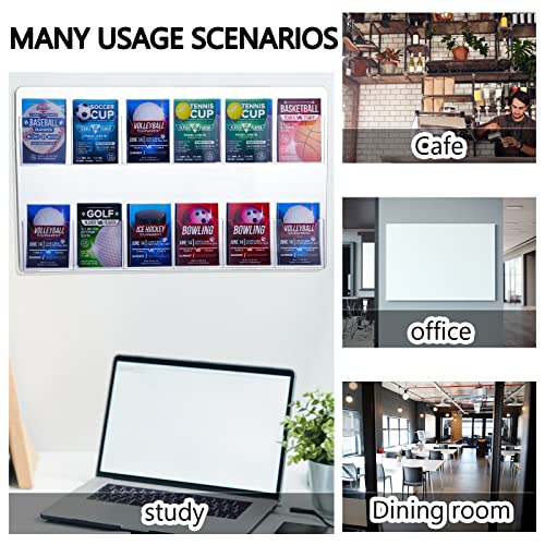Eersida Acrylic Brochure Holder 12 Pockets Wall Mount Display Stand