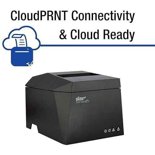 Star Micronics TSP143IVUE USB/Ethernet (LAN) Thermal Receipt Printer with Android Open Accessory (AOA), CloudPRNT, Cutter, and Internal Power Supply - Gray