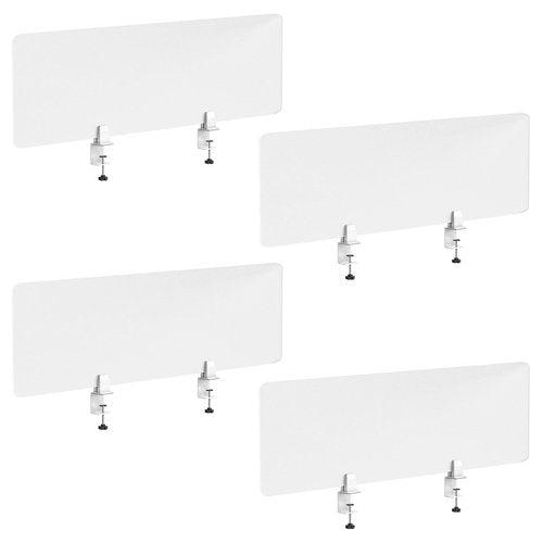 Desk Divider 4 Pcs Desk Privacy Panel 47.2''L x 15.8W'' Office Partitions Frosted Acrylic Panel Pack of 4 Desk Divider Partition with Adjustable Universal Base
