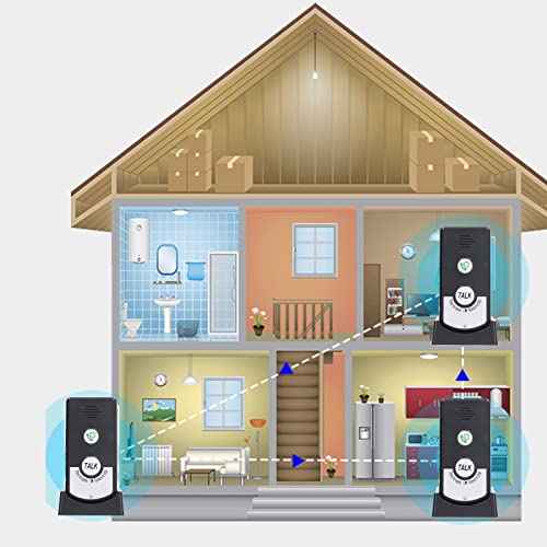 Voice Intercom Doorbell 2 Way Talk for Caregiver and Nurse Pager System (Black)