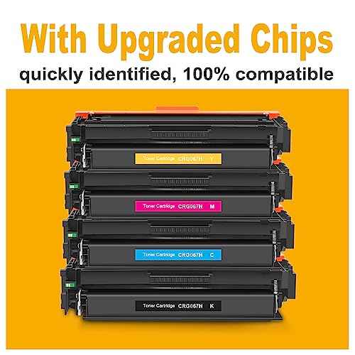 067H 067 Toner Cartridge Set 4 Pack High Capacity Remanufactured Replacement for Canon 067H for imageCLASS MF656Cdw MF653Cdw MF654Cdw LBP632Cdw LBP633Cdw Printer