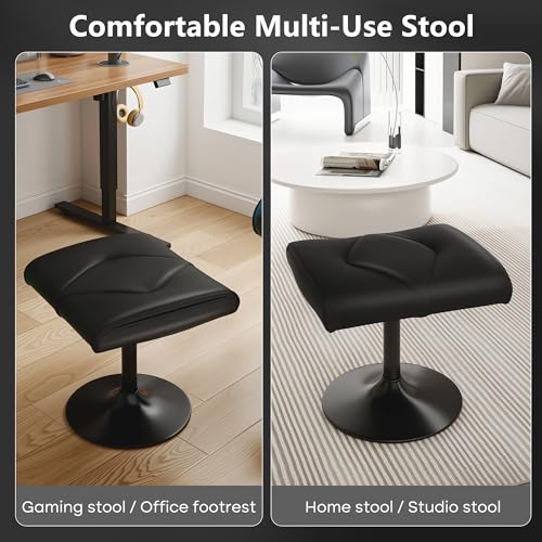 VECELO Black Height-Adjustable Office Foot Rest Under Desk Ottoman