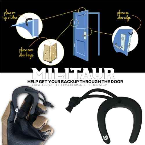 First Responder Door Stop Black (3 Pack) ? Molle Compatible, Tactical Door Jam for Police, EMS, Firefighters
