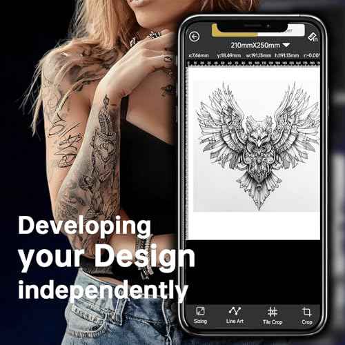Tattoo Stencil Printer for Beginners & Artists, Wireless Thermal Transfer Machine with 10 Thermal Papers, Support Android, iOS, Windows, MacOS, Work with Mobile and PC