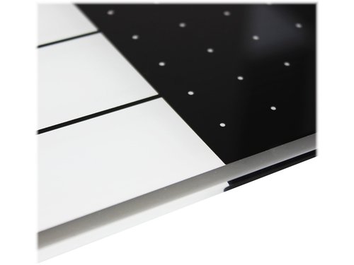 Floortex Viztex Glacier White & Black Plan & Grid Glass Dry Erase Board - 14" x 14"