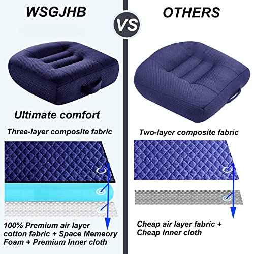 WSGJHB Seat Cushions for Office Chairs, Desk Chair Cushion for Long Sitting, Office Chair Pad Sitting Seat Pillow for Office Chair, Trucks,Car, Home,Wheelchair, Angle Lift Seat Cushion