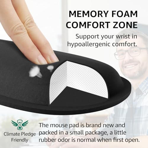 KTRIO Black Keyboard Wrist Rest & Large Mouse Pad with Wrist Support, Ergonomic