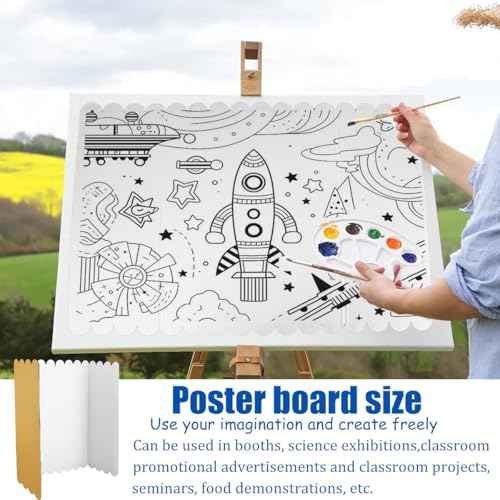 4Pcs Trifold Poster Boards 25x16 Inches Display Board Corrugated Project Boards Small Display Boards Poster Board for Science Fairs, School Projects and Business Project