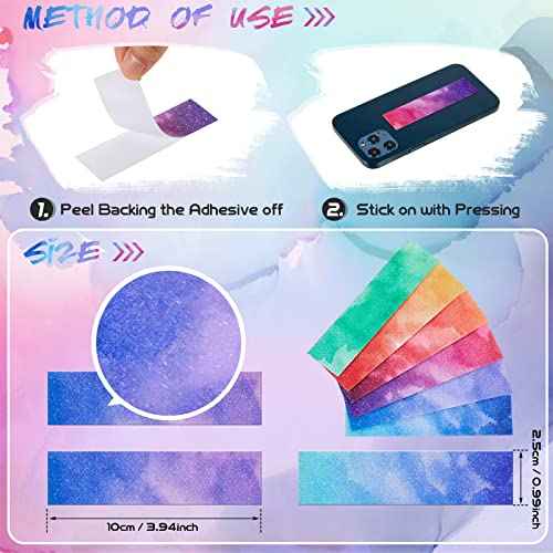 36 Pcs Watercolor Style Anxiety Sensory Stickers Mental Health Stickers Mindfulness Fidget Textured Strips Toy Adhesive Tactile Calm Relief Item for Adults School Counselor Office, 6 Styles