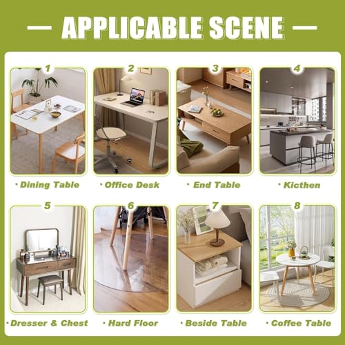 OstepDecor Clear Table Protector 2mm Thick, 30 x 48 Inch Clear Table Cover Protector, Plastic Table Cover, Desk Protector Mat, Waterproof Desk Cover Pad for Coffee Table, Writing Desk, Dining Room