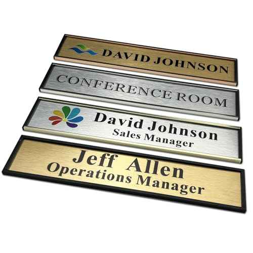 Personalized Name Plate for Door or Wall, 2 * 10 inch Custom Office Aluminum Door Name Plates with Two Lines Custom Text, Office Gifts for Coworkers Boss Teacher, Employee Appreciation Gifts