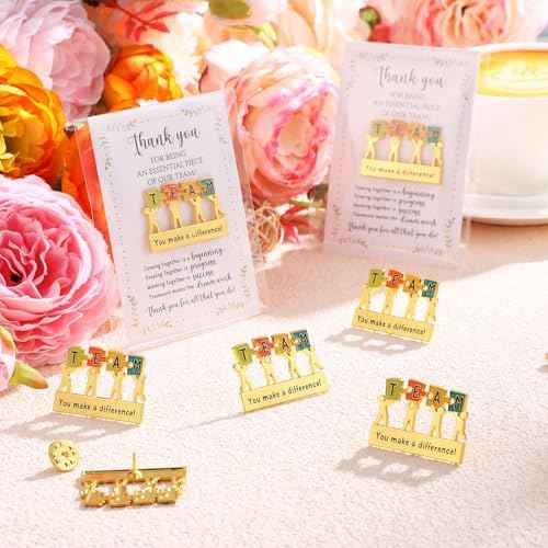 Team Gifts Bulk Employee Appreciation Gifts Puzzle Piece Lapel Pin Inspirational Lapel Pins Thank You Gift Cards for Coworker Staff