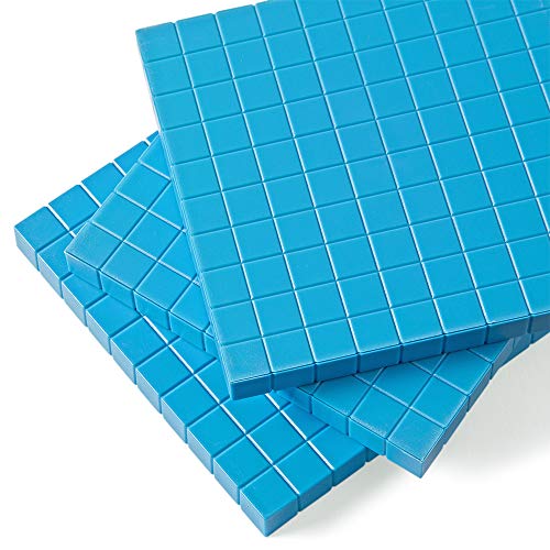 Blue Plastic Base Ten Blocks Set for Kids Math, Place Value & Counting