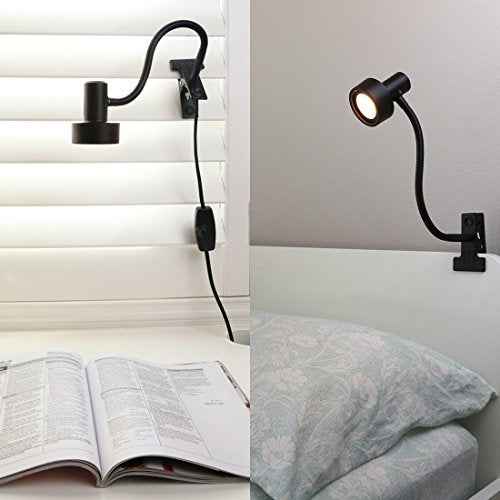 O¡¯Bright Luxor - Dimmable LED Desk Lamp with Gooseneck (Black-Clip on)