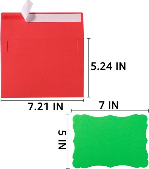 Skiennix A7 Envelopes - 100 Pack of Colorful Self-Adhesive Blank Cards | Perfect for Invitations