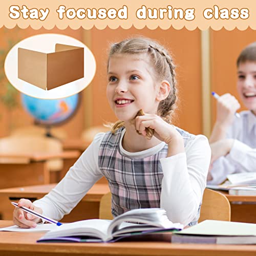 Gueevin 30 Pcs Classroom Desk Dividers for Students Test Privacy Folders for Better Focus Overall Size 13" x 20" x 17" School Testing Study Cardboard (Brown)