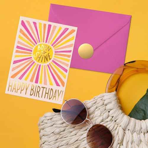 Sweetzer & Orange Birthday Card with Envelope, 5x7, Single Fun Happy Birthday Card for Men, Women, Friends & Family ? Message Written Inside - Unique Individual Cardstock & Keepsake Gift