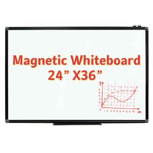 NEWPUTE Black Aluminium Frame Magnetic Dry Erase Board for Wall, 36 X 24 Inches Whiteboard for Home, School, Office, Erasable Small Whiteboards