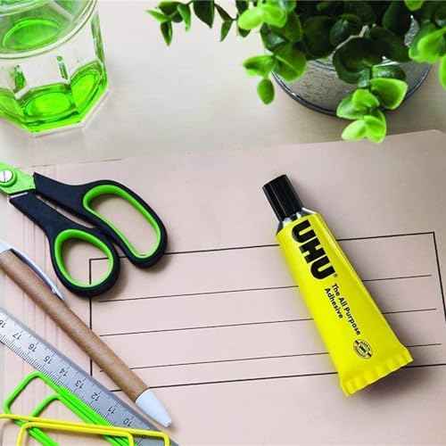 UHU All Purpose Adhesive, Fast, Strong, Crystal-Clear, Adjustable, Permanent, Transparent, 125 ml Tube, Pack of 2