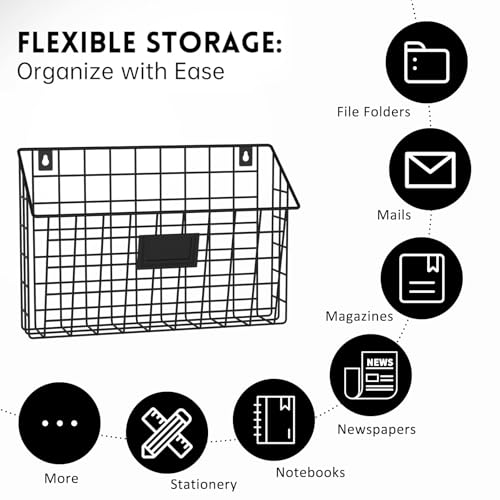 3-Tier Wall-Mounted Hanging File Organizer with Detachable Design - Office & Home Office Storage