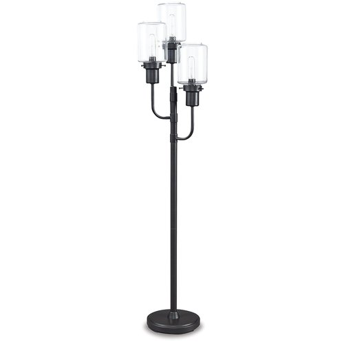 Signature Design by Ashley Jaak Contemporary 60" Floor Lamp with 3 Glass Shades, Bronze