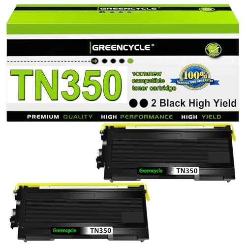 greencycle 2 Pack TN350 TN-350 Black Toner Cartridge Compatible for Brother HL-2070N HL-2040 MFC-7420 MFC-7820n intellifax-2820 Intellifax-2920 DCP-7020 MFC-7220 Laser Printers