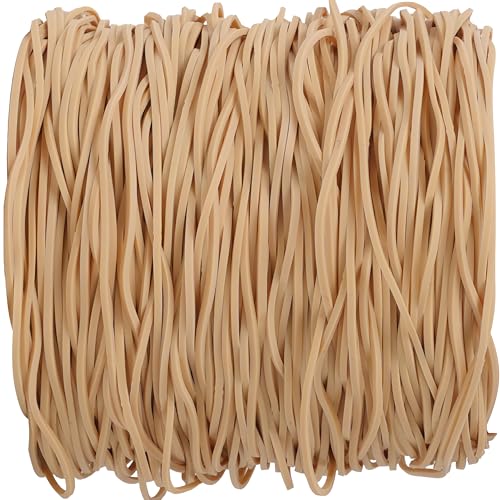 AMUU Beige Rubber Bands 210pcs 18cm Flat, 1.5mm Thick, 14in Circumference for Office & DIY
