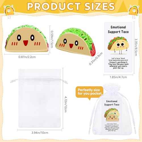 Huwena 100 Emotional Positive Resin Support Gift Bulk for Coworker Christmas Employee Appreciation Gifts with Inspirational Cards for Team Staff Nurse Teacher Classroom Rewards (Taco)