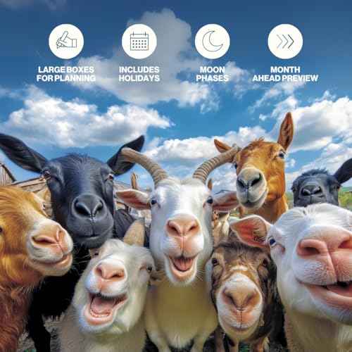 Animal Selfies 2026 Calendar - Large 12 Month 2026 Wall Calendar - Month to View Funny Wall Planner Made by Our World