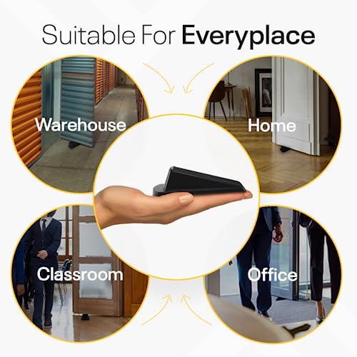 FIGO HOME 4 Pack Black Rubber Door Stop Wedge – Bottom Door Stoppers for Home, School & Office