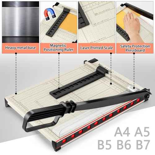 WORKLION Guillotine Paper Cutter A4 ? Heavy Duty Paper Trimmer with Safety Guard,15 Sheets Capacity, Precision Guillotine Cutter for Cutting Paper, Card,Photos,Vinyl and More with Ease.
