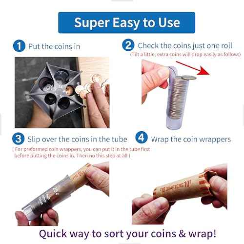 Coin Counter Coin Sorter Tube£üCreative 5-in-1 Change Sorter Coin Organizer£üChange Counter Machine Coin Roller£üCoin Bank Holder Coin Wrappers£üSuper Easy to Use & Accurate£üGreat Gift for Kids