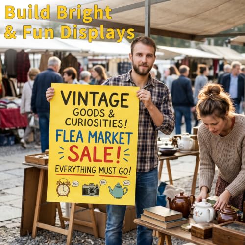 Yellow Poster Board 22x28 inches - Heavyweight 250 GSM Bulk Pack of 50 Sheets