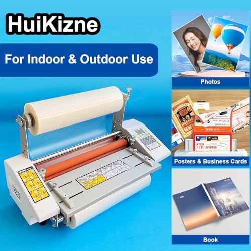 12.6Inchx656Ft Standard Glossy Thermal Laminating Film BOPP Thermal Film Hot Roll Laminating Film, 1Inch Core, 1Mil(28mic) Thickness Laminate Rolls