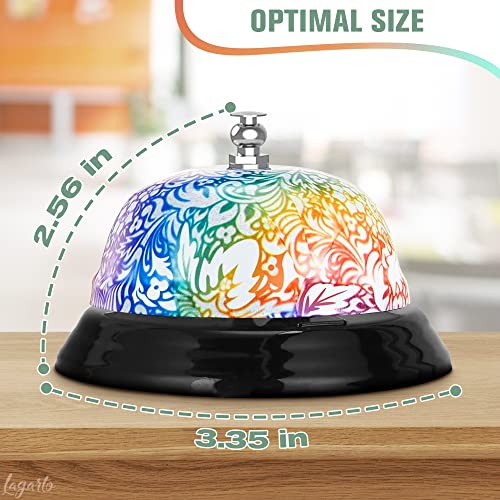 Steel Floral Classroom Service Bell for Teachers - 3.4 Inch Desk Bell
