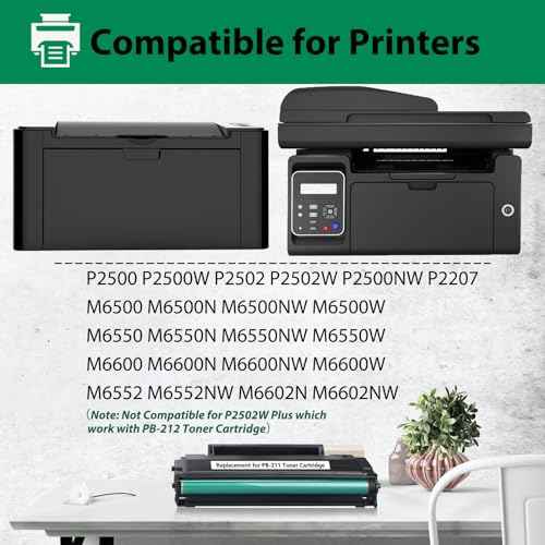 PB-211 Toner Cartridge Compatible for Pantum PB-211 PB211 PB-211E PB211EV Toner Cartridge Work with Pantum P2502W P2500W M6552NW M6550NW M6600NW M6602NW Series, Yeild up to 1600 Pages