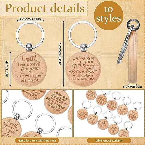 200 Pcs Christian Gifts Bulk 50 Bible Verse Notebook 50 Religious Retractable Bamboo Pens 50 Religious Inspirational Keychains Prayer Journal Church Gifts for Men Women Sunday Teacher