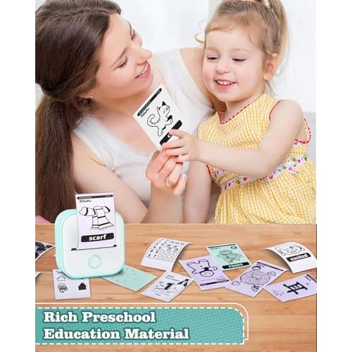 Memoking Sticker Printer - T02 Mini Printer Print Pods Portable Thermal Inkless Sticker Maker Machine Bluetooth Pocket Impresora Port?til Instant Print for Notes, Anatomical Diagrams, Journal,DIY,Gift