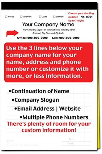 Personalized Duplicate Invoice & Sales Book 2-Pack | Carbonless NCR 50 Sets Each