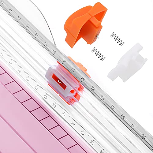 Firbon Pink A4 Paper Cutter - 12 Inch Guillotine Trimmer with Extended Ruler