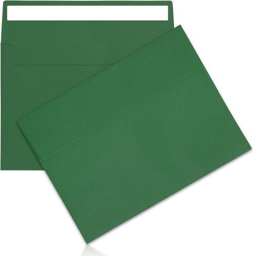 Skiennix A7 Green Envelopes - 50 Pack Self-Seal 5x7 Inch for Weddings, Invitations & Photos