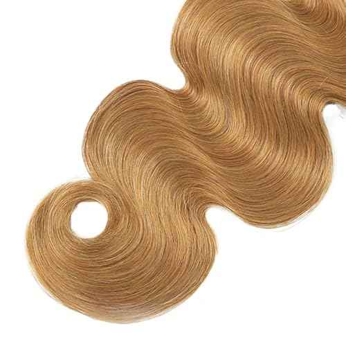 #27 Honey Blonde Bundle Human Hair Blonde Human Hair Bundles Body Wave 1 Bundle Color 27 26 Inch Blonde 100G/PC Unprocessed Brazilian Virgin Double Weft Hair Extension