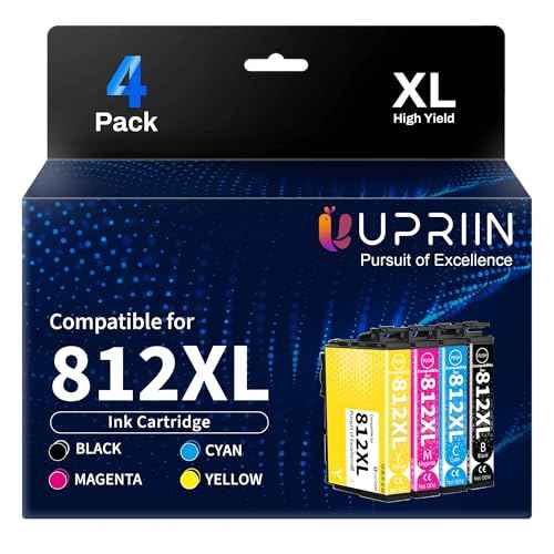 Compatible for 812 812XL Ink Cartridges Remanufactured Replacement for Epson 812 T812XL 812XL Combo Pack Ink Cartridges Compatible for Workforce Pro WF-7840 WF-7820 WF-7310 EC-C7000