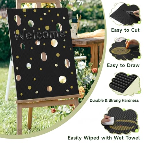 24x36 Corrugated Plastic Board Black - 4 Pack, Weatherproof Sign Sheets
